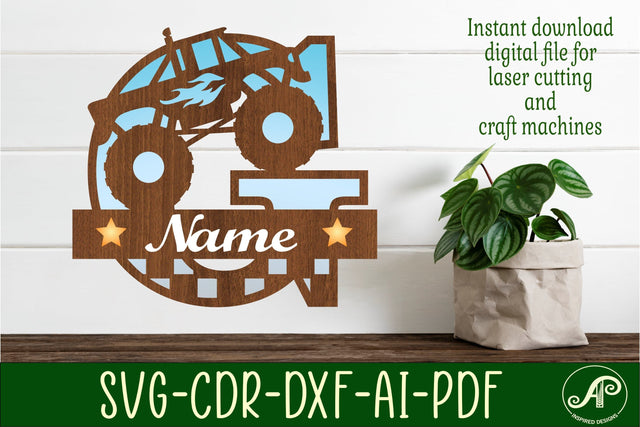Monster Truck Monogram Letter G SVG Cut file SVG APInspireddesigns 