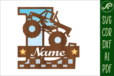 Monster Truck Monogram Letter L SVG Cut file SVG APInspireddesigns 