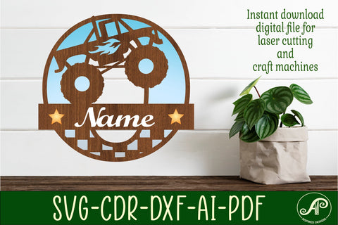 Monster Truck Monogram Letter O SVG Cut file SVG APInspireddesigns 