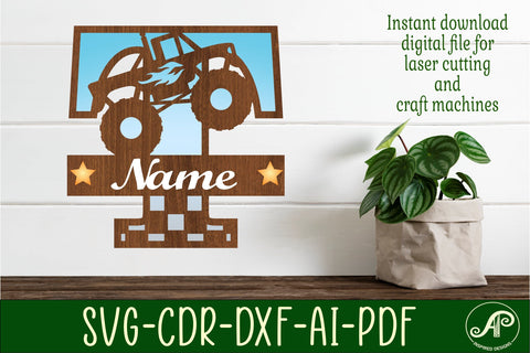 Monster Truck Monogram Letter T SVG Cut file SVG APInspireddesigns 