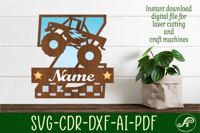 Monster Truck Monogram Letter Z SVG Cut file SVG APInspireddesigns 