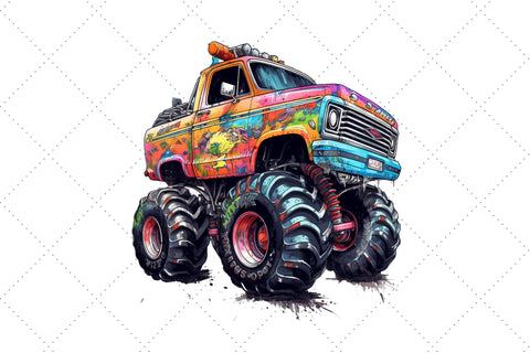 Monster Truck Sublimation Clipart Bundle Sublimation FloridPrintables 