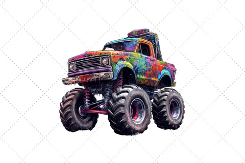Monster Truck Sublimation Clipart Bundle Sublimation FloridPrintables 