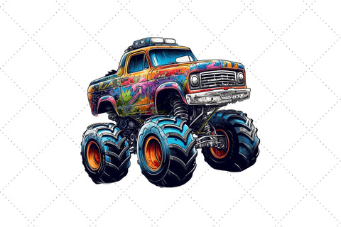 Monster Truck Sublimation Clipart Bundle Sublimation FloridPrintables 