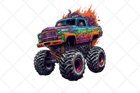 Monster Truck Sublimation Clipart Bundle Sublimation FloridPrintables 