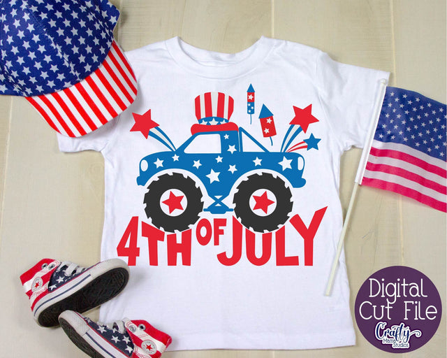 Monster Truck Svg, 4th Of July Shirt Svg, Kid's Truck File SVG Crafty Mama Studios 