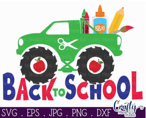 Monster Truck Svg, Back To School Shirt Svg, Kids Truck File SVG Crafty Mama Studios 