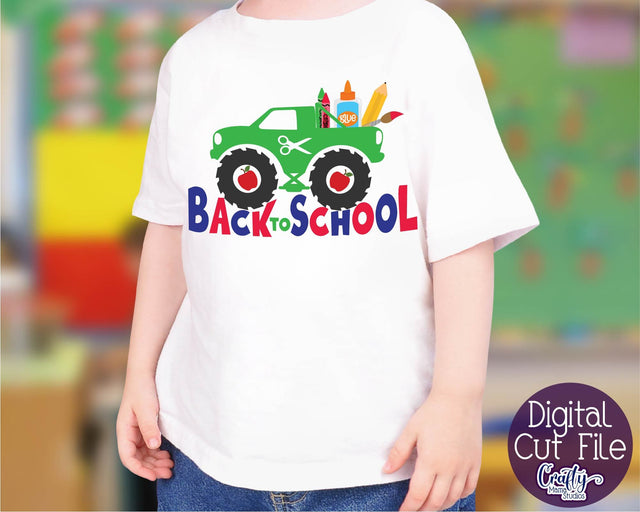 Monster Truck Svg, Back To School Shirt Svg, Kids Truck File SVG Crafty Mama Studios 