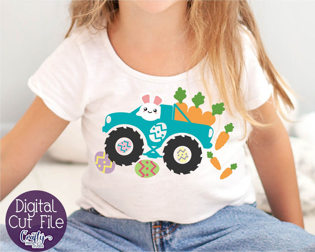 Monster Truck Svg, Easter Shirt Svg, Bunny Kids Truck File SVG Crafty Mama Studios 