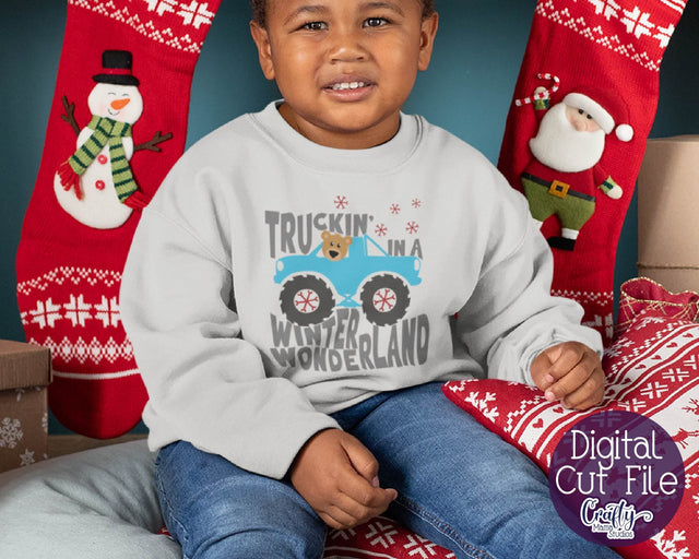Monster Truck Svg, Winter Shirt Svg, Snow Bear Kids Truck SVG Crafty Mama Studios 