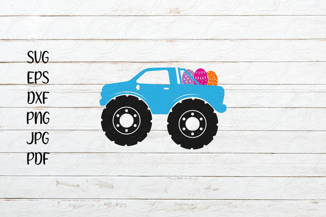 Monster Truck with Easter Eggs svg, Easter Egg Car Svg, Easter Svg SVG SmmrDesign 