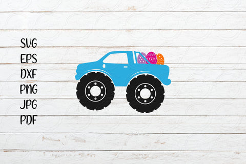 Monster Truck with Easter Eggs svg, Easter Egg Car Svg, Easter Svg SVG SmmrDesign 