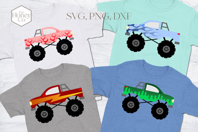 Monster Trucks SVG Bundle | Monster Truck Sublimation Set SVG The Honey Company 