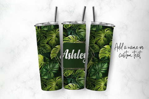 Monstera 20 oz Straight Skinny Tumbler Sublimation PNG Sublimation BijouBay 