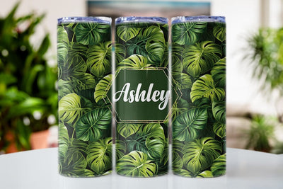 Monstera 20 oz Straight Skinny Tumbler Sublimation PNG Sublimation BijouBay 