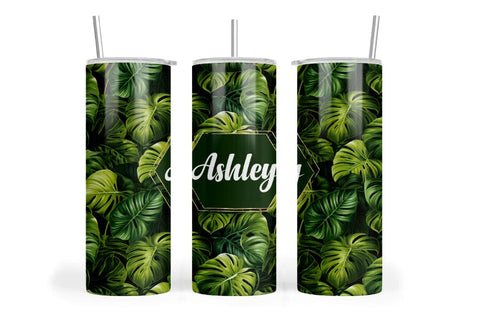Monstera 20 oz Straight Skinny Tumbler Sublimation PNG Sublimation BijouBay 