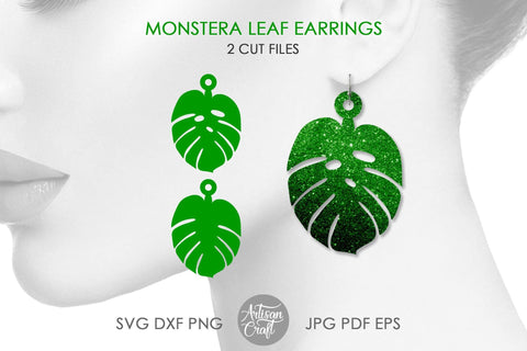 Monstera earring SVG, Monstera leaf earrings SVG Artisan Craft SVG 