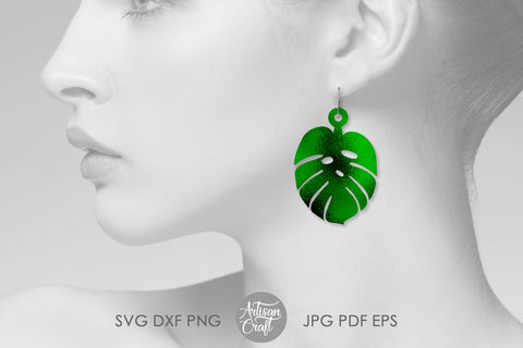 Monstera earring SVG, Monstera leaf earrings SVG Artisan Craft SVG 
