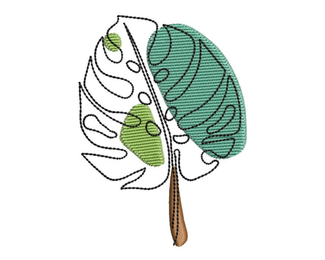 Monstera Leaf 3 Embroidery/Applique DESIGNS Canada Embroidery 