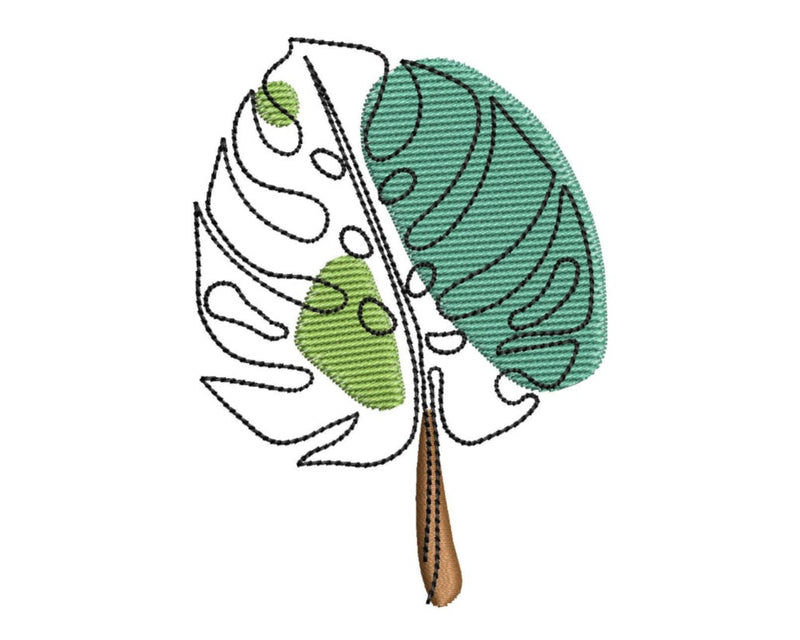 Monstera Leaf 3 Embroidery/Applique DESIGNS Canada Embroidery 