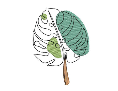 Monstera Leaf 3 Embroidery/Applique DESIGNS Canada Embroidery 