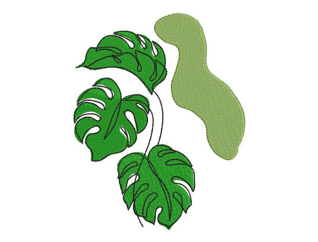 Monstera Leaf 4 (Tropical Leaf) Machine Embroidery Design Embroidery/Applique DESIGNS Angie 