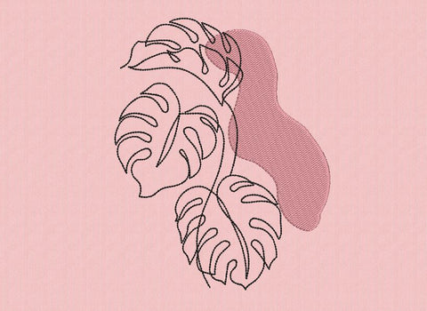 Monstera Leaf 4 (Tropical Leaf) Machine Embroidery Design Embroidery/Applique DESIGNS Angie 