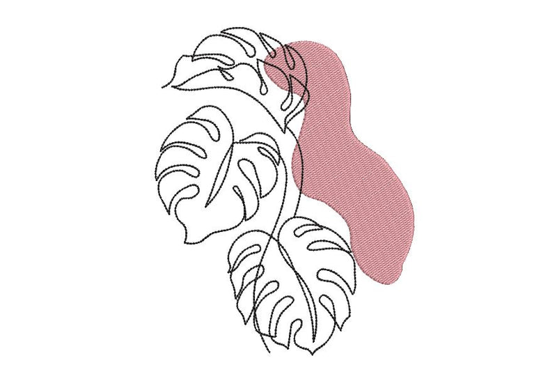 Monstera Leaf 4 (Tropical Leaf) Machine Embroidery Design Embroidery/Applique DESIGNS Canada Embroidery 