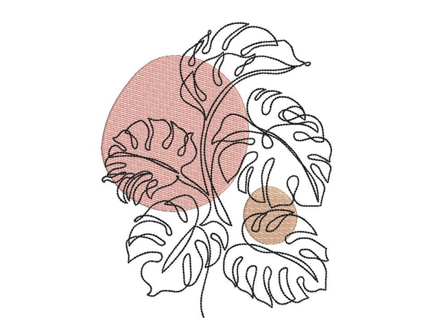Monstera Leaf 5 Machine Embroidery Design Embroidery/Applique DESIGNS Canada Embroidery 