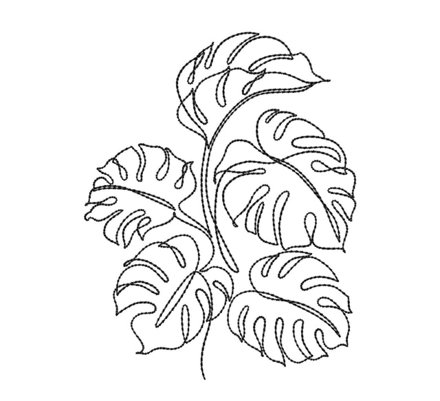 Monstera leaf embroidery design, 7 sizes Embroidery/Applique DESIGNS Nino Nadaraia 