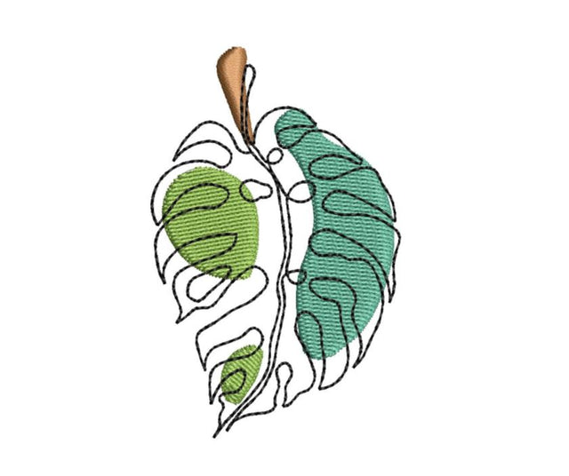 Monstera Leaf Machine Embroidery Design Embroidery/Applique DESIGNS Canada Embroidery 