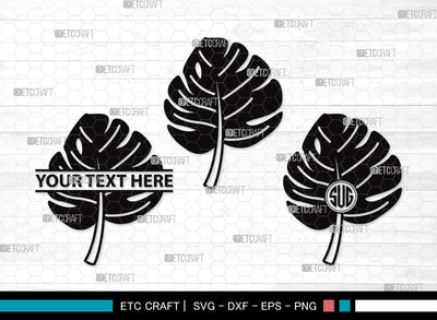 Monstera Leaf Monogram SVG Cut File | Monstera Leaves Svg | Monstera Leaf With Hole Svg | Green Leaf SVG | Monstera Leaves Svg | Monstera Leaf Clipart SVG ETC Craft 