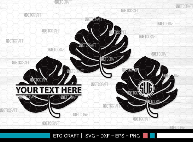 Monstera Leaf Monogram SVG Cut File | Monstera Leaves Svg | Monstera Leaf With Hole Svg | Green Leaf SVG | Monstera Leaves Svg | Monstera Leaf Clipart SVG ETC Craft 