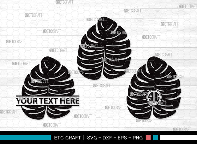 Monstera Leaf Monogram SVG Cut File | Monstera Leaves Svg | Monstera Leaf With Hole Svg | Green Leaf SVG | Monstera Leaves Svg | Monstera Leaf Clipart SVG ETC Craft 