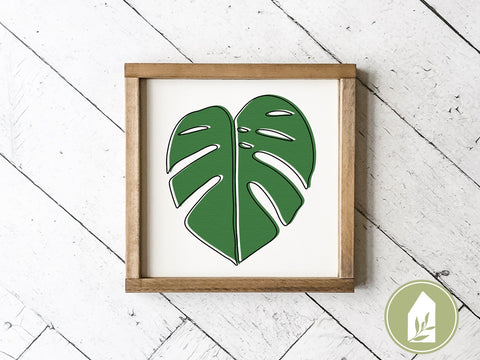 Monstera Leaf SVG | Botanical SVG | Farmhouse Sign Design SVG LilleJuniper 