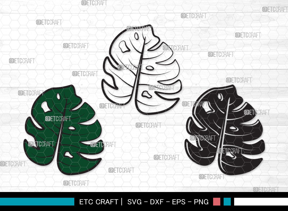 Monstera Leaf SVG Cut File | Monstera Leaves Svg | Monstera Leaf With ...