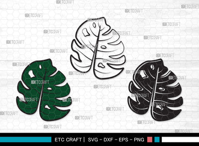 Monstera Leaf SVG Cut File | Monstera Leaves Svg | Monstera Leaf With Hole Svg | Green Leaf SVG | Monstera Leaves Svg | Monstera Leaf Clipart SVG ETC Craft 