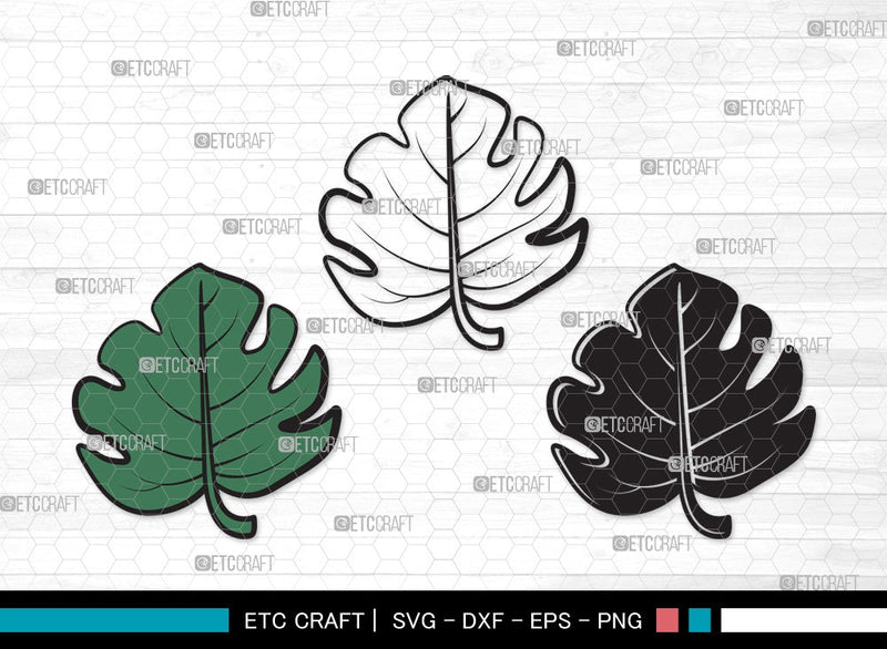 Monstera Leaf SVG Cut File | Monstera Leaves Svg | Monstera Leaf With ...