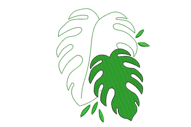 Monstera leaves machine emboidery design ,5 sizes. Embroidery/Applique DESIGNS ArtEMByNatalia 