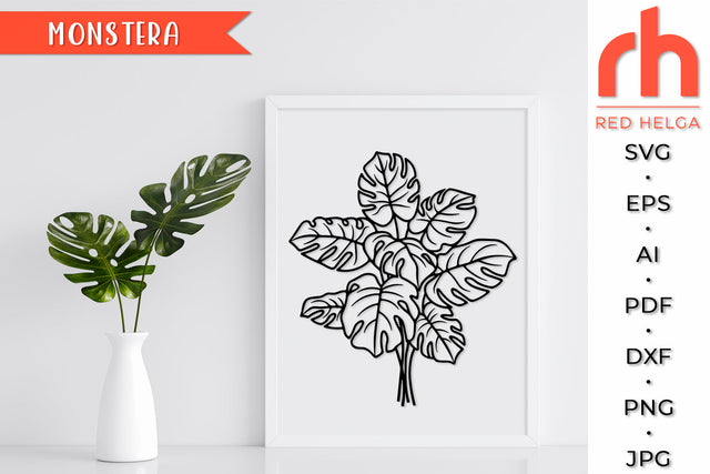 Monstera Leaves SVG - Jungle Leaf Cut File SVG RedHelgaArt 