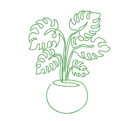 Monstera Plant in a Pot Machine Embroidery Design Embroidery/Applique DESIGNS Angie 