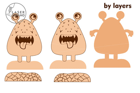 MONSTERS Halloween Decor Bundle 11 pieces SVG LaserCutano 