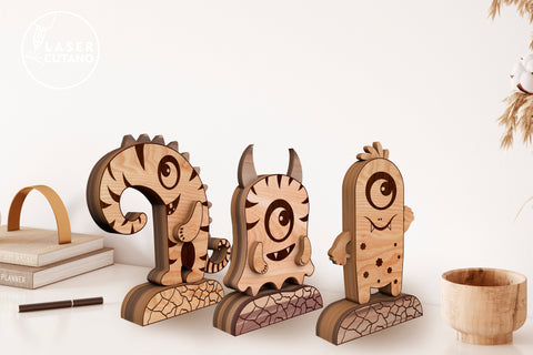 MONSTERS Halloween Decor Bundle 11 pieces SVG LaserCutano 