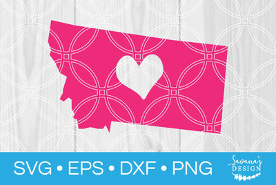 Montana State with Heart SVG SavanasDesign 
