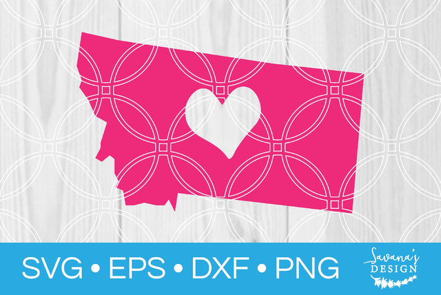 Montana State with Heart SVG SavanasDesign 