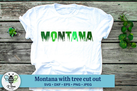 Montana with tree cut out SVG SVG B Renee Design 