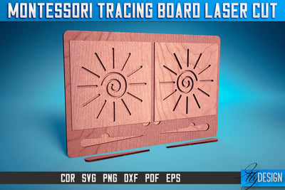 Montessori Tracing Board Laser Cut SVG | Game Laser Cut SVG Design | CNC Files SVG Fly Design 