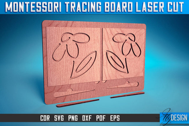 Montessori Tracing Board Laser Cut SVG | Game Laser Cut SVG Design | CNC Files SVG Fly Design 
