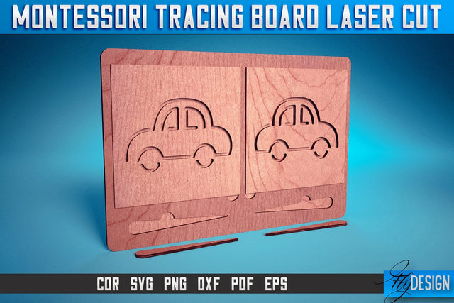 Montessori Tracing Board Laser Cut SVG | Game Laser Cut SVG Design | CNC Files SVG Fly Design 