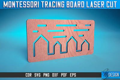 Montessori Tracing Board Laser Cut SVG | Game Laser Cut SVG Design | CNC Files SVG Fly Design 